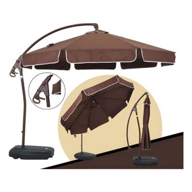 Imagem de Ombrelone Lateral Em Aluminio Bel Bel Buzios Marrom Com Base