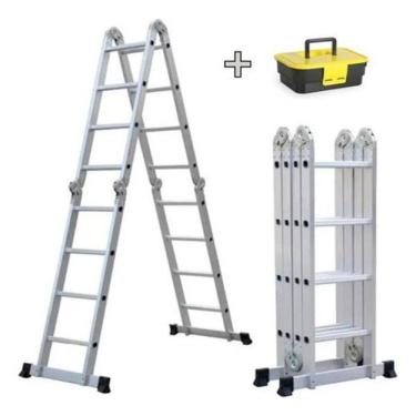 Imagem de Escada De Aluminio 4X4 16 Degraus 4,7Mts + Handy Box