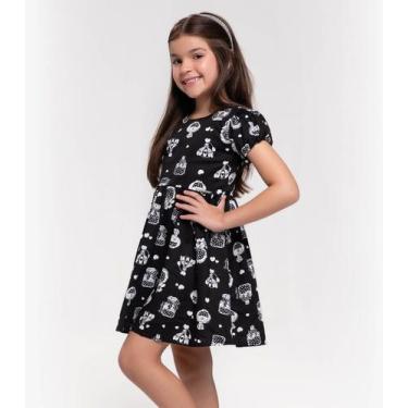 Imagem de Vestido Infantil Trick Nick Preto, 8, Preto