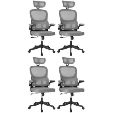 Imagem de Kit 4 Cadeiras de Escritório Executiva Viena com Regulagem de Altura -