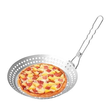Imagem de Grade para churrasqueira | Grelha antiaderente de ferro fundido para fogão com furos,Parte superior portátil dobrável e galvanizada do fogão do punho, placa da grade do bbq Thaely