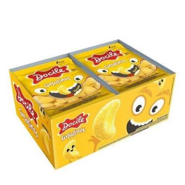 Imagem de Bala Mini De Gelatina Sabor Banana Com 12 unidades - Docile