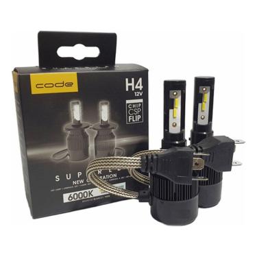 Imagem de Kit Super Led Techone 12v H4 6000k Luz Branca Code