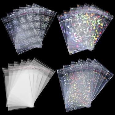 Imagem de MBAIYO 200pcs Laser Photocard Sleeves, Holographic Flashing Photo Card Sleeve, 2.56x3.54in PVC Free Acid Free Overlay Laminating Self Adhesive Film Photocard Idol Bank Trading Cards ID Door Protector
