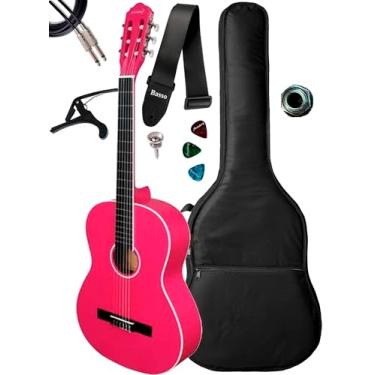 Imagem de Violão Elétrico Giannini Canhoto N14 + Capa Luxo Acessórios (Pink Satin)
