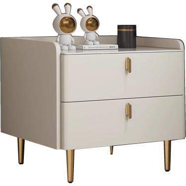 Imagem de Cômoda De Cabeceira Para Quarto Mesa Lateral Moderna Com Gavetas - Pequena Mesa De Cabeceira Branca Para Quarto, Sala De Estar, Sofá - Móveis De Quarto, G-lit Grey, 45 * 40 * 50cm