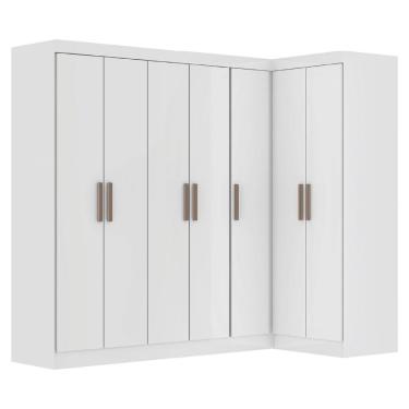 Imagem de Guarda Roupas Modulado De Canto Madrid Com 7 Portas Branco Maxel Branco
