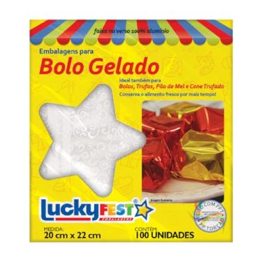 Imagem de 200 Uni Embalagem Para Bolo Gelado Trufas Pão de Mel Cones LuckyFest (Pink) (Randa Branca)