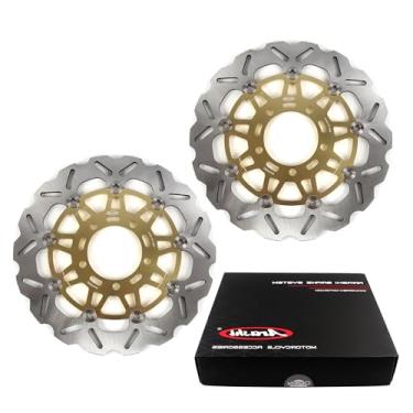 Imagem de Discos de freio dianteiro Arashi Rotores para Kawasaki Ninja ZX10R 2004-2007, Versy-s 1000 2012-2014 ABS 2015, Z1000 2007-2013, Z1000SX 2011-2019 ABS inclui, acessórios de motocicleta dourados