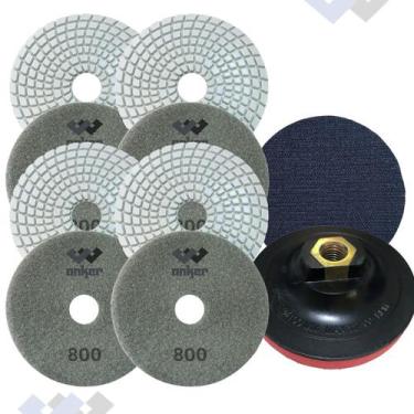Imagem de 4 Lixa 800 Diamantada Porcelanato Granito Suporte - Anker do Brasil