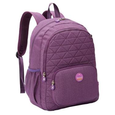 Imagem de Mochila Kika Soft Costa Feminina Grande Escolar Faculdade, Lilas