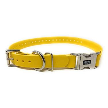 Imagem de Sparky Pet Co 1 polegada à prova d'água Biothane Double Buckle E Collar Receiver Alça de reposição 1" x 30" (amarelo)
