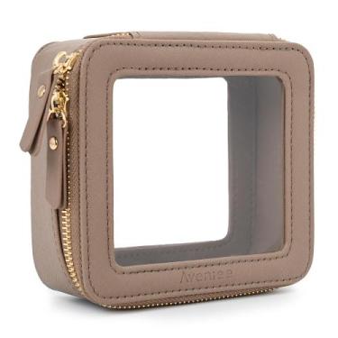 Imagem de Bolsa de maquiagem Aveniee Mini Clear Travel Toiletry Bag Taupe