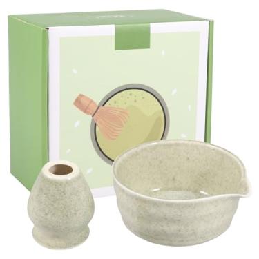 Imagem de Matcha Conjunto de tigela e batedor Matcha conjunto de cerâmica premium 500 ml Chawan presente fácil de limpar para amantes DIY kit iniciante (verde Matcha)