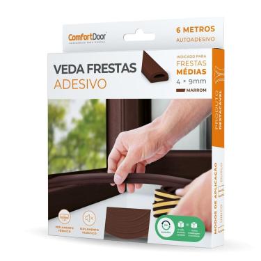 Imagem de Veda Frestas Para Porta Em Adesivo 4Mm Comfortdoor - Marrom