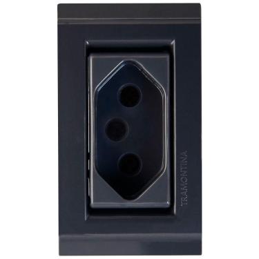 Imagem de Conjunto Para Móvel 1 Tomada 2p+t 10 A Tramontina Liz Grafite Tramontina