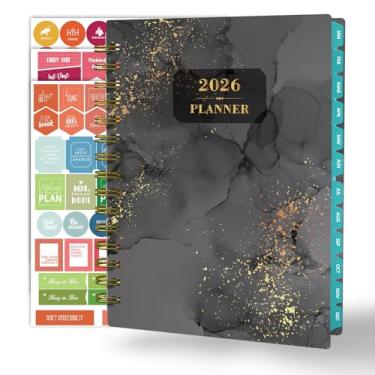 Imagem de Ymumuda Agenda 2025 - janeiro de 2025 - dezembro de 2025, agenda 2025 diária, semanal e mensal, 21 x 15 cm, agenda acadêmica de 12 meses para mulheres, encadernação em espiral, adesivos, material
