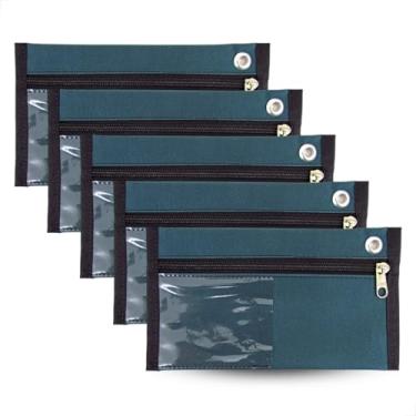 Imagem de 5 Malotes Sangria Caixa A6 Loja Contabilidade Dinheiro 20x12 cm Cor: Verde Profundo