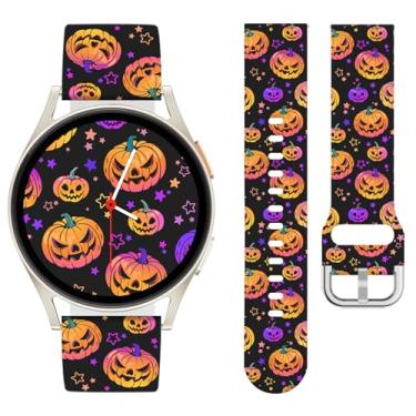 Imagem de Watbro Pulseira de Halloween de 20 mm compatível com Samsung Galaxy Watch 7 6 5 4 FE 40 de 44 mm para mulheres e homens, linda pulseira esportiva de Natal para Active 2/Galaxy Watch 3 de 41 mm/Garmin
