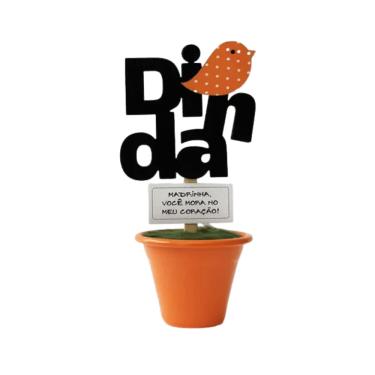 Imagem de Mini Vaso Dinda c/ Pássaro 17cm Fina Ideia