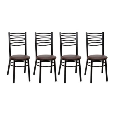 Imagem de Kit 4 Cadeiras CP33 Pintadas Pretas Treparoni