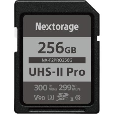 Imagem de Nextorage Ultra Fast v90 UHS-II Cartão SD PRO 256 GB Velocidade máxima de gravação 299MB/s Velocidade de leitura 300 MB/s (cartão de memória SDXC UHS2 NX-F2PRO)