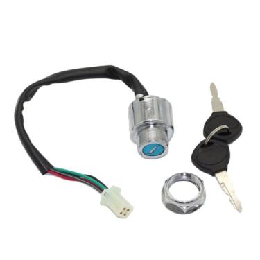Imagem de Asbmatole Interruptor de ignição com chave de ignição com chave de 4 fios para Go Kart ATV Quad Dirt Bike Scooter, Motocicleta, 4 fios, Ignição de Kart