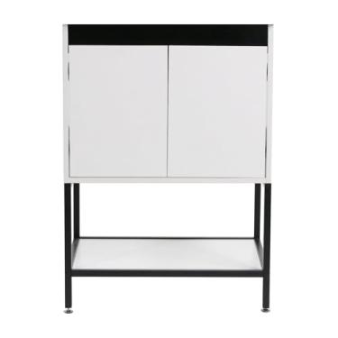 Imagem de walnest Armário de banheiro independente de 61 cm com espelho - 1 armário e 1 prateleira de abertura, compatível com pia embutida, design que economiza espaço para banheiros