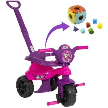 Imagem de Motoca Triciclo Kendy com protetor apoio pedal empurrador e Cubo Educa