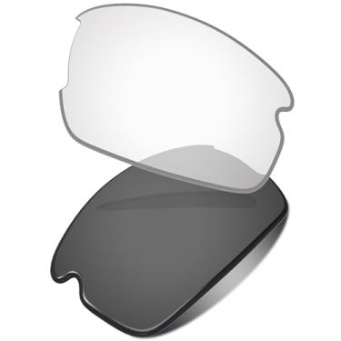 Imagem de Vonxyz Lentes de substituição para óculos de sol Oakley Flak 2.0 OO9295 – Ativado fotocromático preto transparente