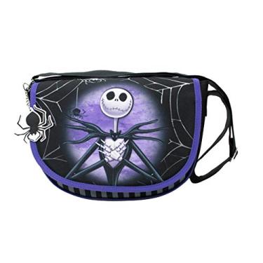 Imagem de Bolsa de ombro The Nightmare Before Christmas NBX Jack & Sally preta e roxa, preta