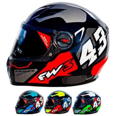 Imagem de Capacete Integral Fw3 Gtx 43 Com Oculos Interno, Grafite, 58
