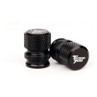 Imagem de Compatível com Tenere 700 2019 2020 2021 2022 2023 Acessórios de motocicleta Suporte lateral extensão de pé almofada ampliadora Tenere700 (tampas de válvula-preta)