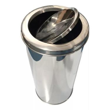 Imagem de Lixeira De Inox 03Litros Tampa Flip Top P/Banheiros Cozinhas