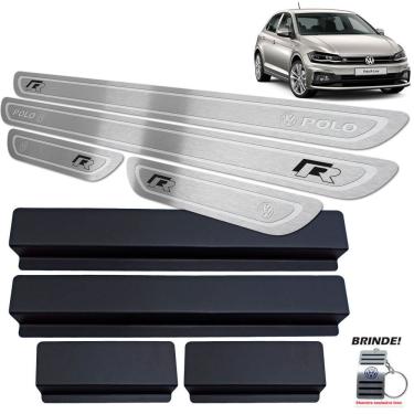 Imagem de Soleiras Gravação em Prata Baixo Relevo Polo R-Line Aço inox