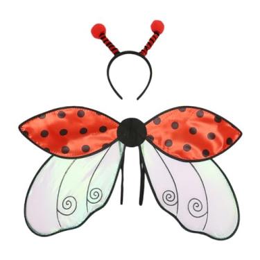 Imagem de Surakey Fantasia infantil com asas de borboleta, abelha, inseto, asas, fantasia para meninos e meninas, festa de aniversário, vermelha