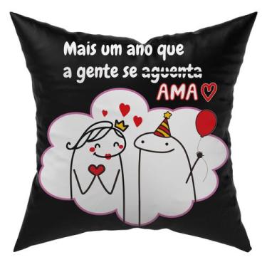 Imagem de Almofada Avulsa Cheia Flork Meme Humor c/ Frases 45cm x 45cm com Refil