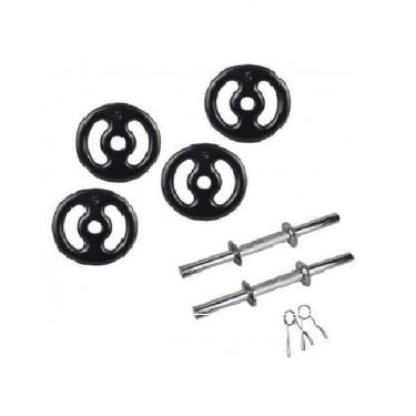 Imagem de Kit 4 anilhas 5 kg + 2 barras oca 0,40 - fitness musculação