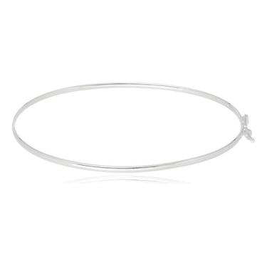 Imagem de Bracelete Feminino Fio Redondo 1,3 Mm Prata 925 Italiana - Princesa da