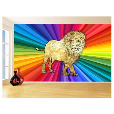 Imagem de Papel De Parede Animais Pop Art Leão Rei Selva 3,5M Pxa41