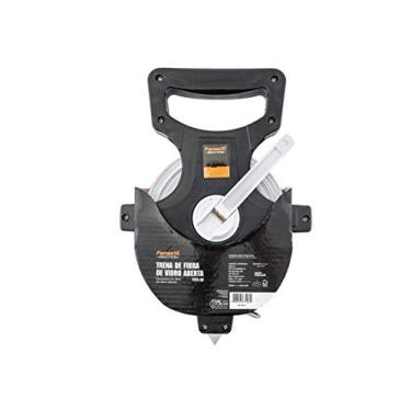 Imagem de Famastil Trena de Fibra de Vidro Aberta Famastil – 100m x 13mm – Material em Fibra de Vidro – Manivela e Suporte – Ideal para grandes medições