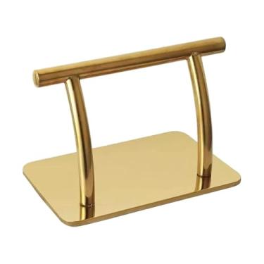 Imagem de harayaa Apoio para os pés de cadeira de salão, apoio para os pés móvel, resistente, profissional, confortável, pedal de metal dourado para cabeleireiro,
