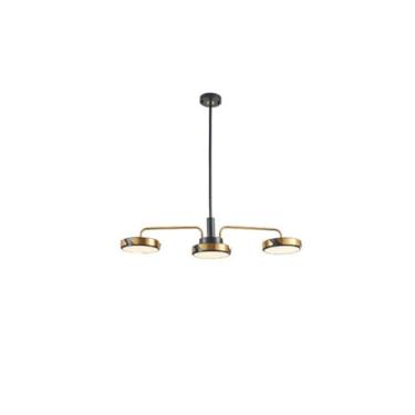 Imagem de Luminária pendente preta dourada LED industrial moderna luminária pendente decoração para casa quarto luminárias pendentes de teto, lustres de LED, uma cor - 3 cabeças