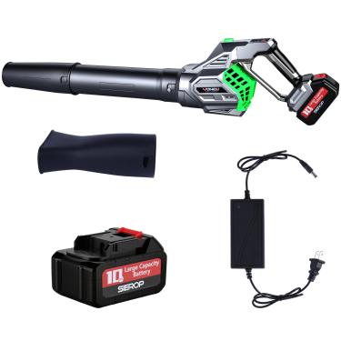 Imagem de Soprador de folhas elétrico sem fio com tela de exibição elétrica, sopradores para cuidados com o gramado, modo de 3 velocidades, vida útil prolongada da bateria de 2,5 horas, soprador de folhas