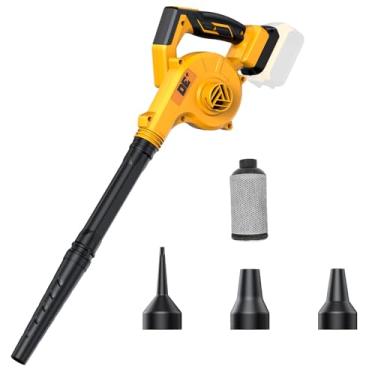 Imagem de DeForce Soprador de folhas sem fio, para bateria DeWalt 20v Max, soprador de neve elétrico de alta velocidade 135MPH, para cuidados com o gramado, pátio, com tubo estendido, amarelo (somente