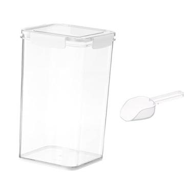 Imagem de Llazsybz Recipiente para Alimentos Rice Rage Recipiente Multiuso para Feijão Organização de Cozinha com Tampa Dispensador de Cereais para Doces E Salgadinhos, L