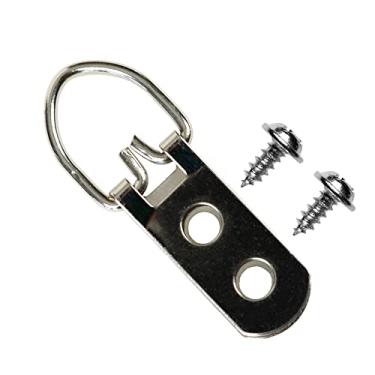 Imagem de 20 Pacotes de Ganchos de Molduras Argolas em D Cabide Resistente com Parafusos Ferragens de Molduras para Pendurar Molduras de Tela Relógio Pinturas Obras de Arte Fotos Espelhos