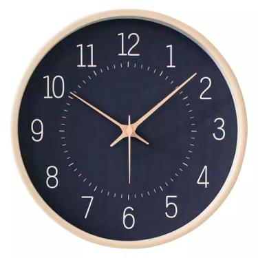 Imagem de Relógio de parede minimamente projetado, relógio montado na parede, sala de estar, moderno, relógio silencioso, montado na parede, luxo leve, decoração criativa para decoração de casa (azul)