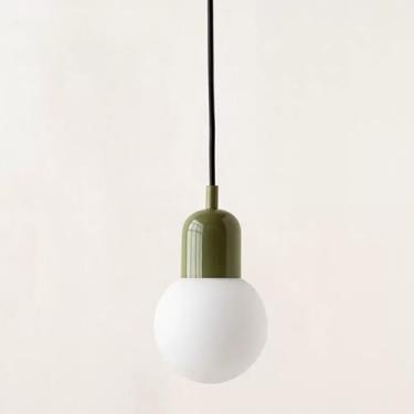 Imagem de Lustre Pequeno Pendente De Vidro Leitoso Luminária De Teto Moderna Luminária De Teto Pendurada Nordic Green Island Light Sobre Pia De Cozinha Mini Lustre De Bola Branca Fosca Para Quarto Sal