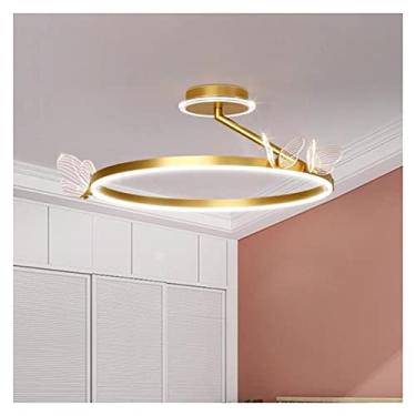 Imagem de Lustre em forma de borboleta Lustres LED Vários estilos Sala de estar Corredor Quarto Luminária Suspensão Metal dourado Decoração de arte para casa (Tamanho: F) (Tamanho: F)
